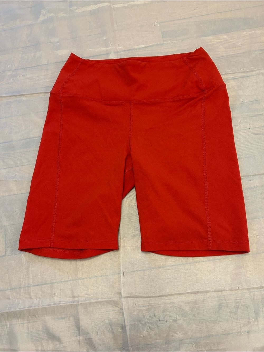 Year of Ours Bright Red High-Rise Bike Shorts